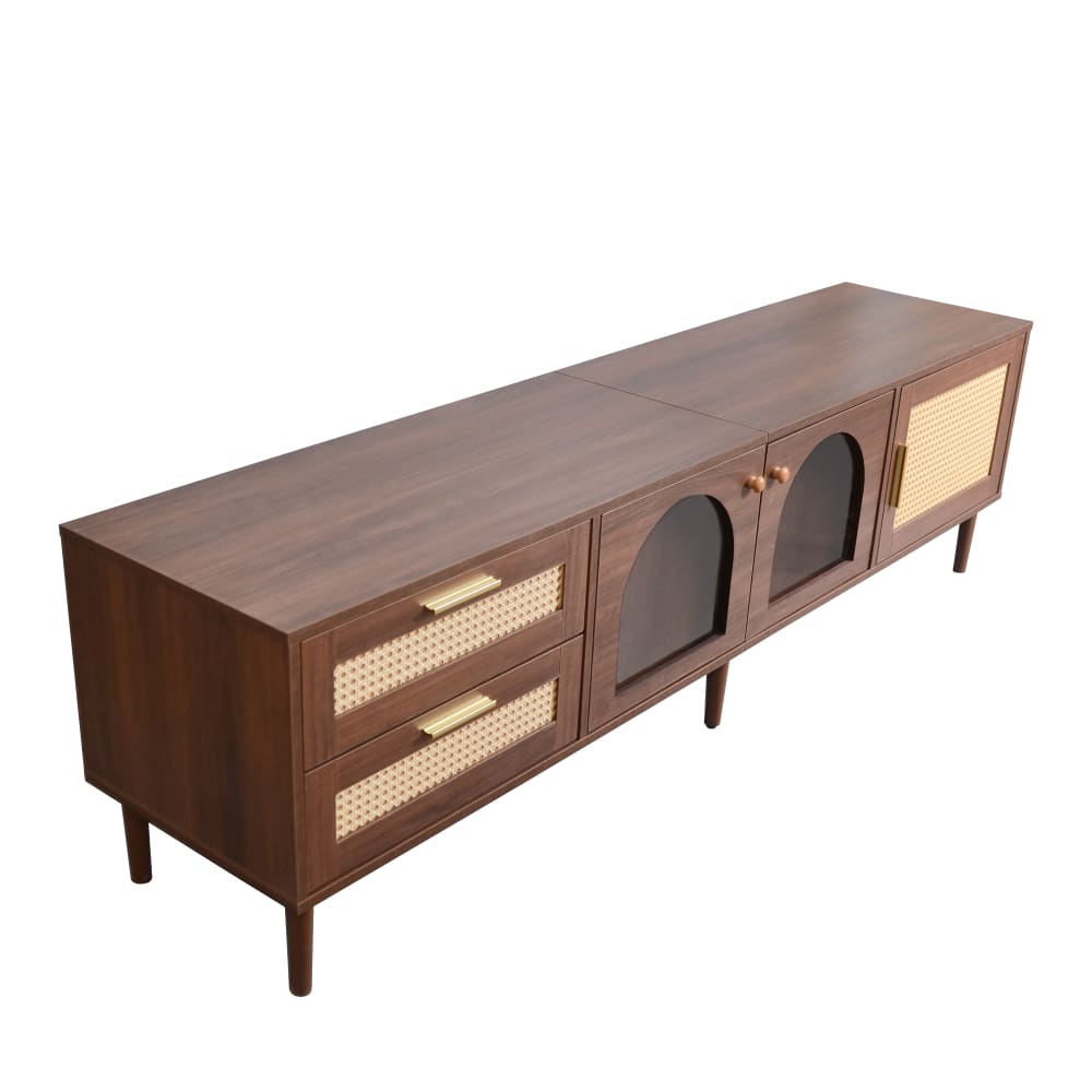 Meuble TV bois foncé - portes