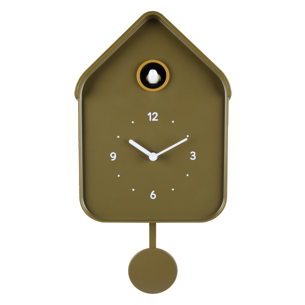 Horloge coucou kaki 20.6x39cm — Beyit