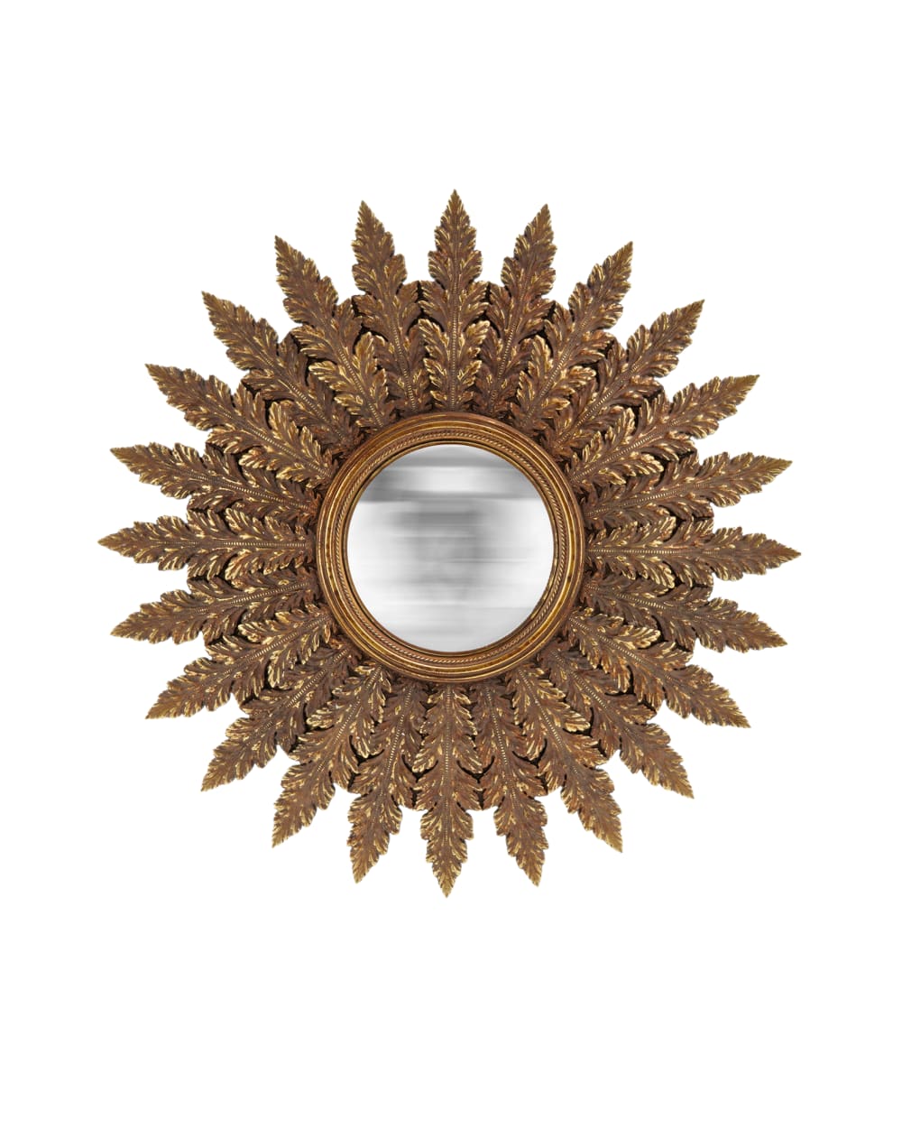 Miroir convexe plumes doré 40cm