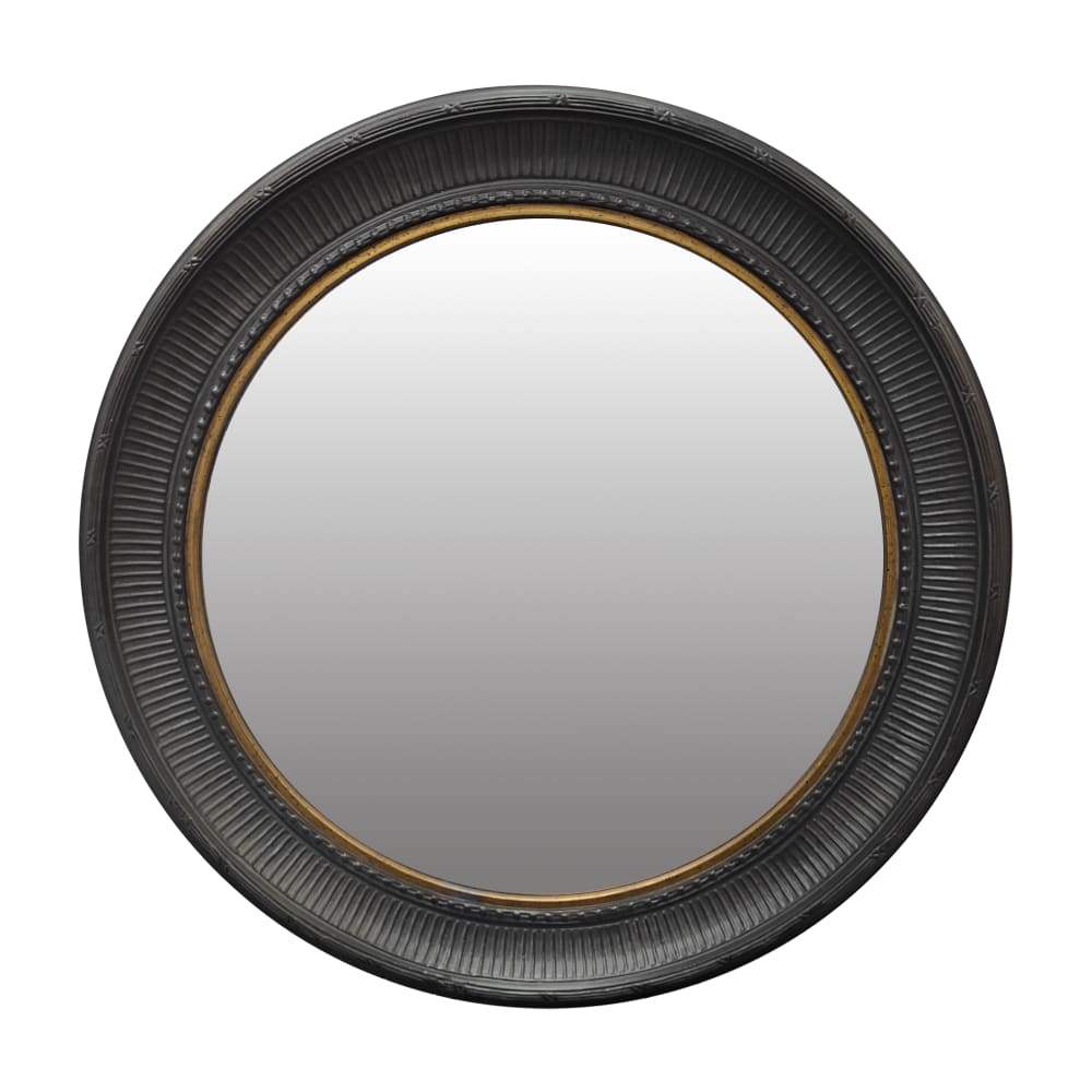 Miroir rond noir et doré 60cm int et 77.5cm ext