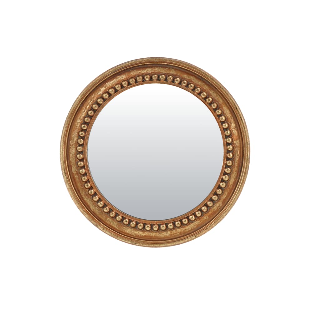 Miroir perle rond doré 16.5cm