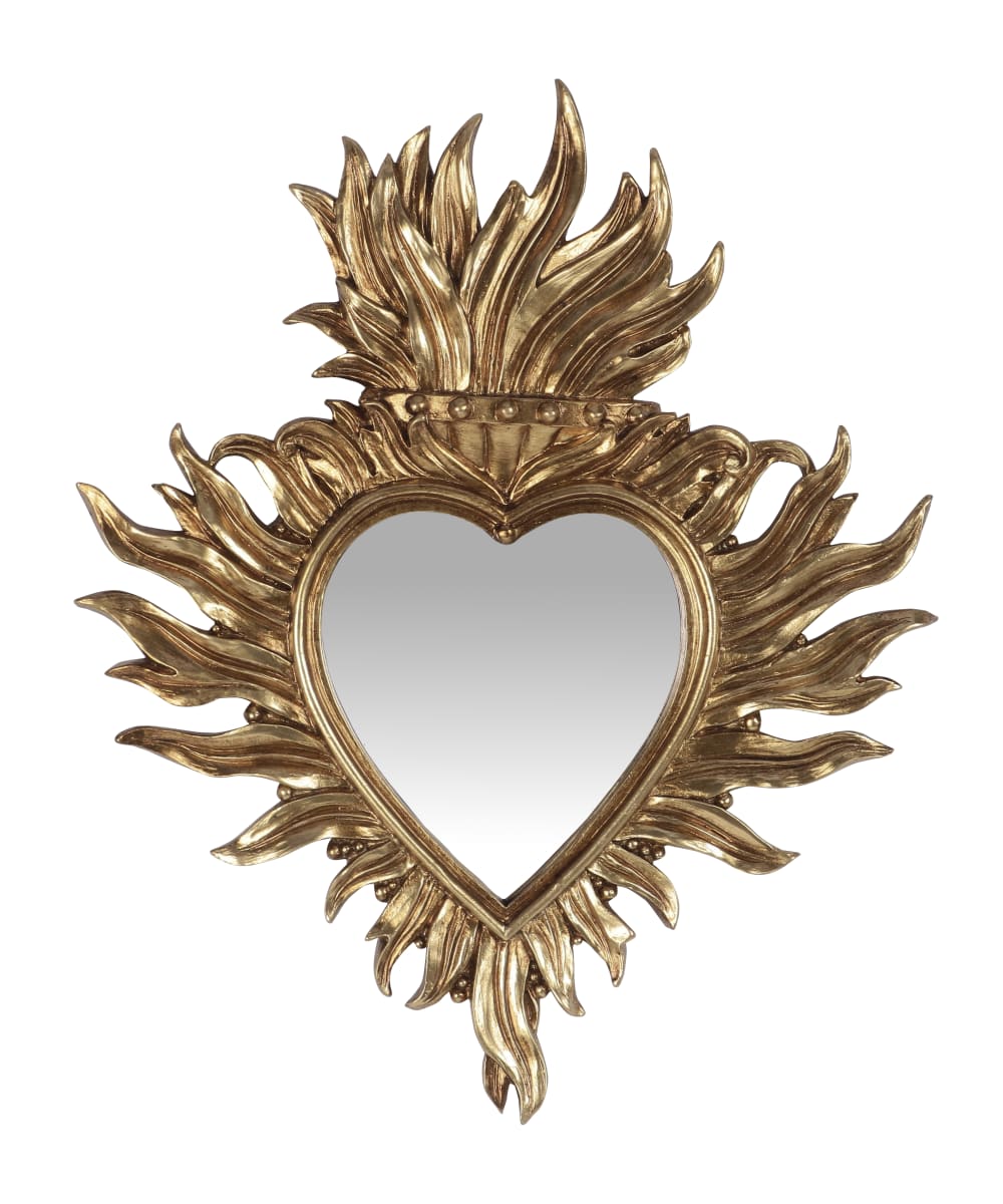 Déco murale ex-voto doré miroir 21.8x26cm