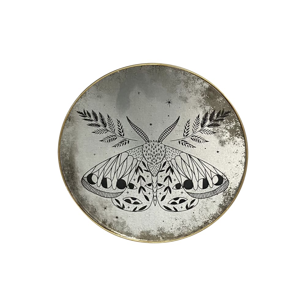 Déco murale miroir imprimé papillon 20cm dore