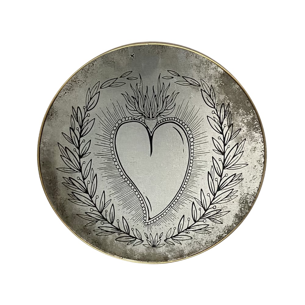 Déco murale miroir imprimé ex voto 30cm