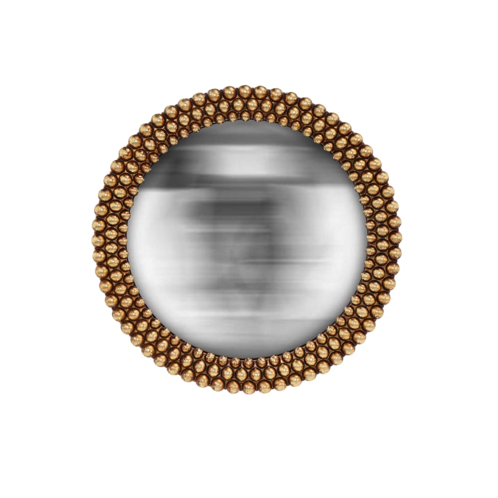 Miroir perles convexe doré 17.3cm