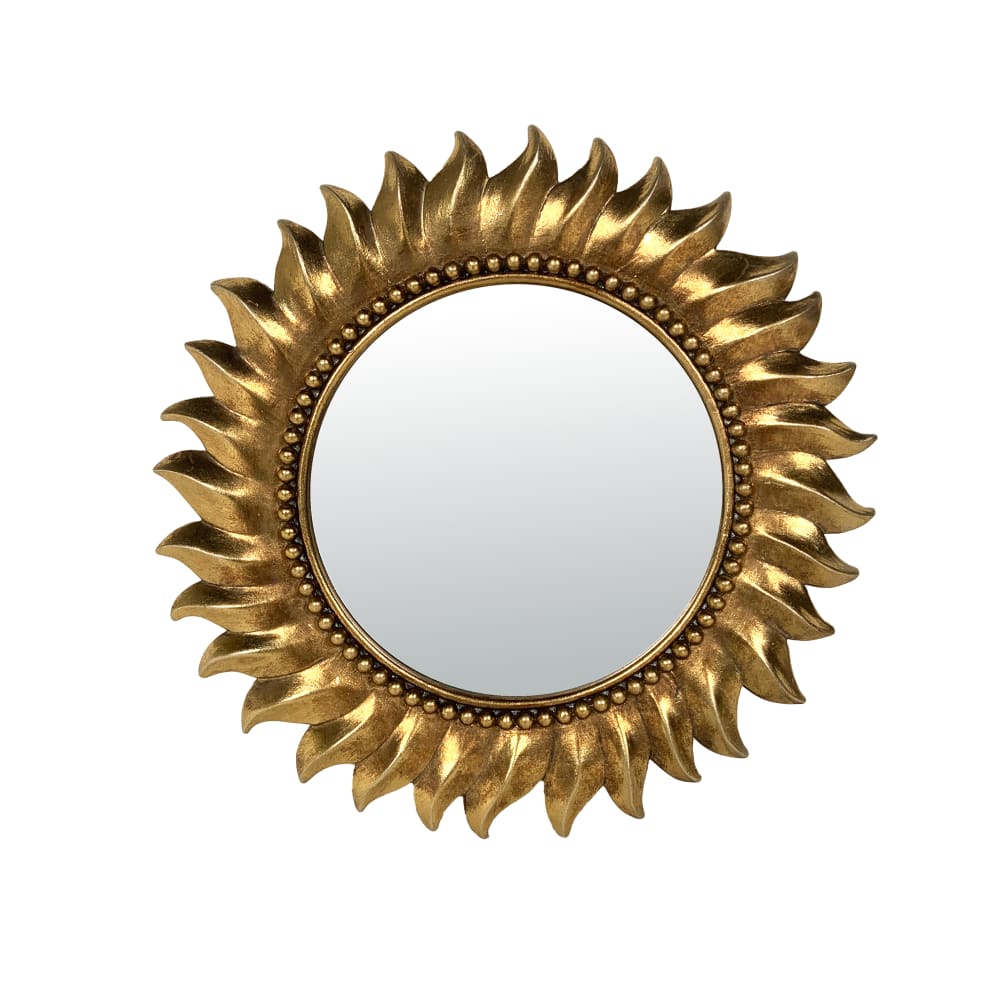 Miroir soleil doré 18cm