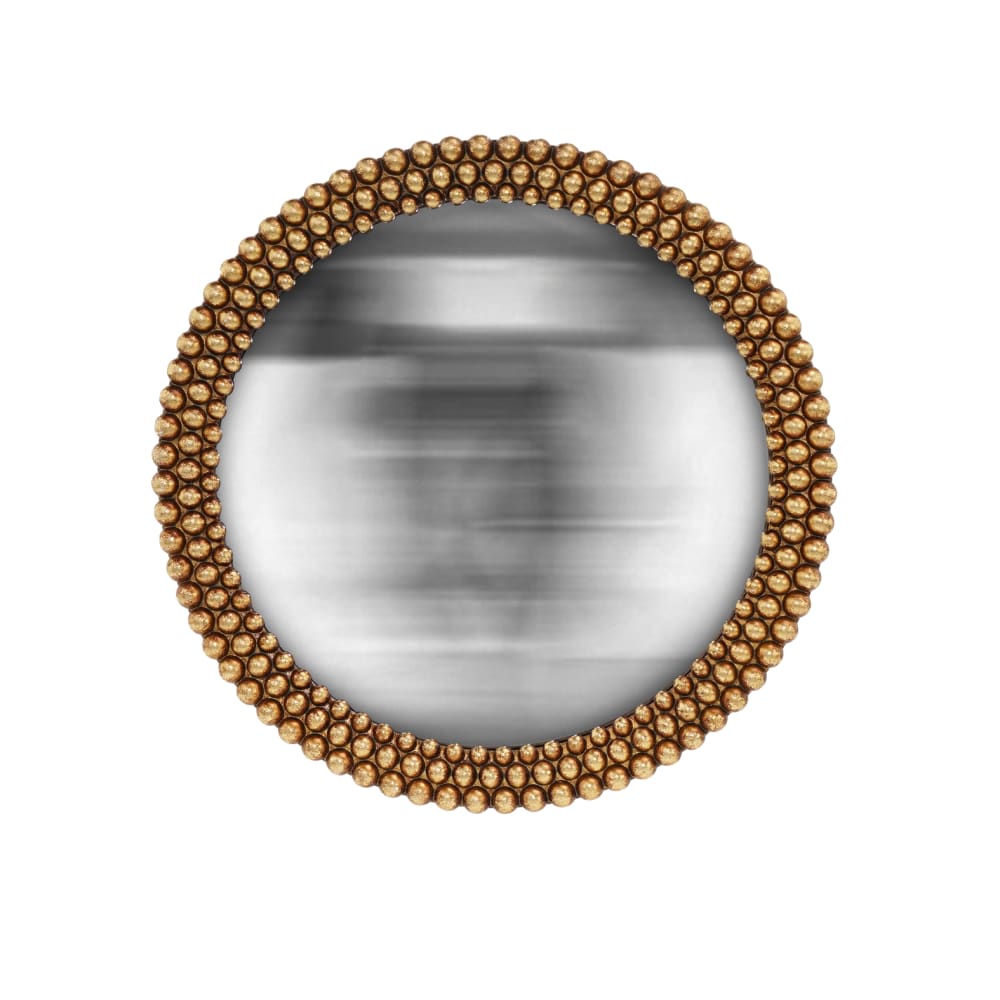 Miroir perles convexe doré 20.2cm