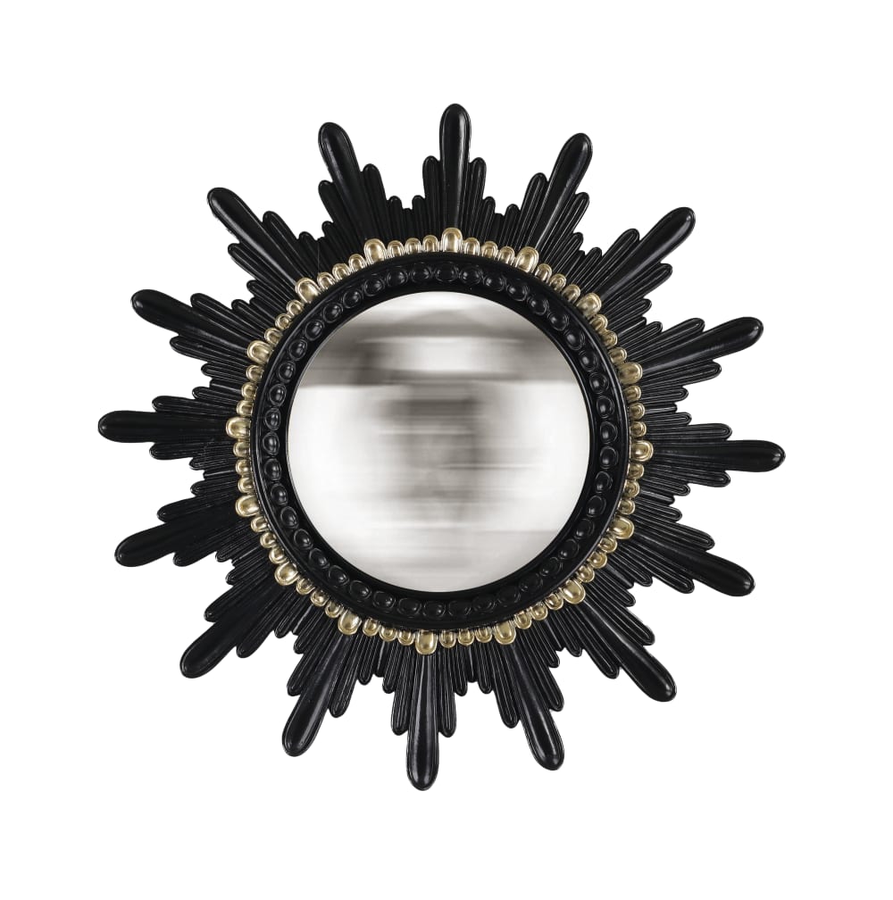Miroir convexe soleil noir et doré 20.3cm