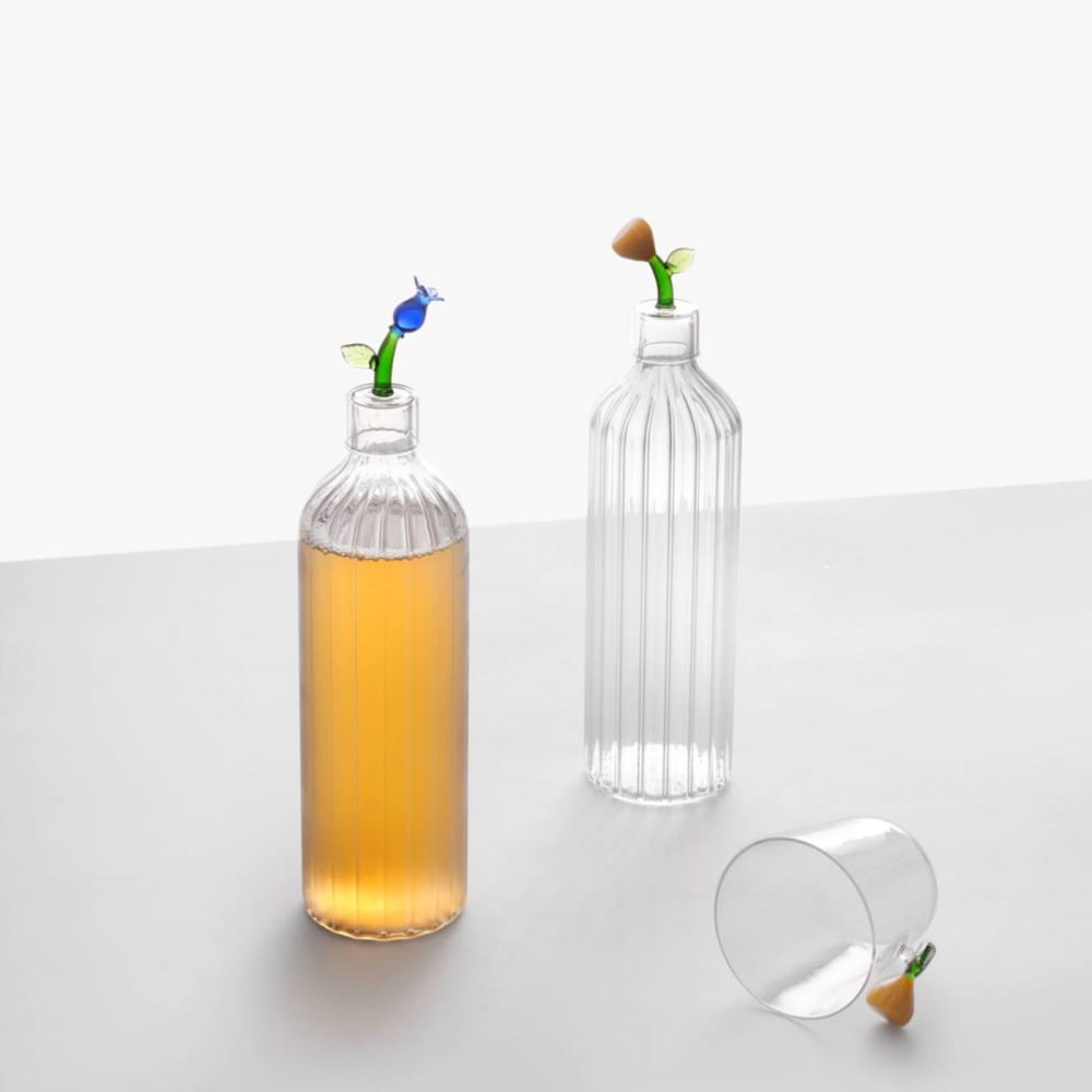 Bouteille fleur bleue Transparent - Maisons du Monde