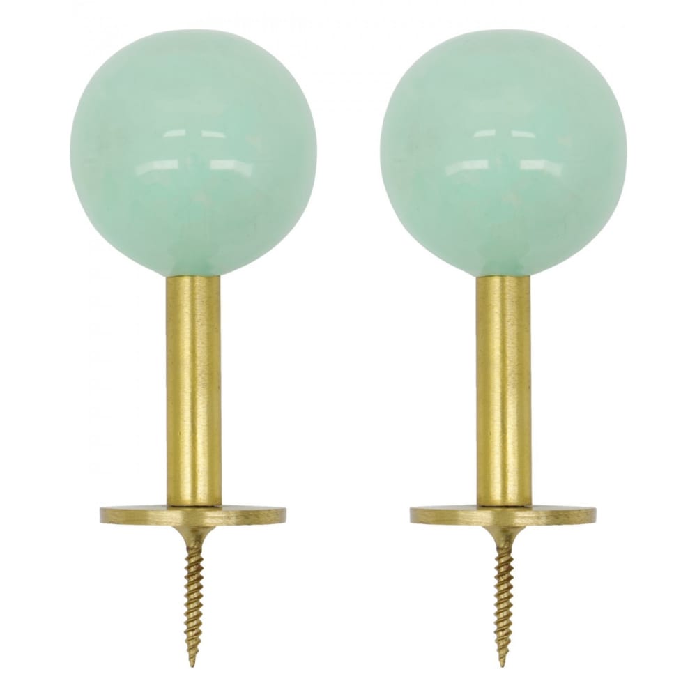 Lot de 2 patères ball dia 4 cm aqua