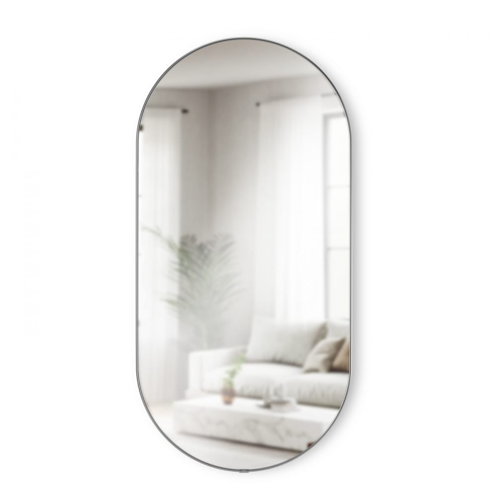 Miroir ovale pill h 91 cm Argent