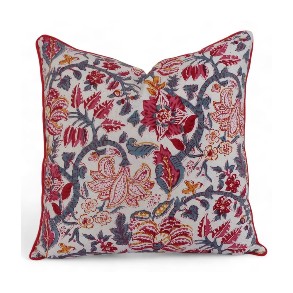 Housse de coussin imprimé bleu gris