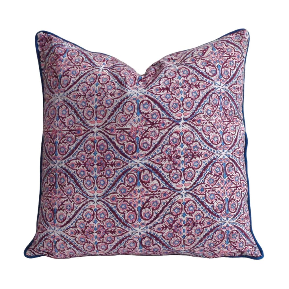 Housse de coussin imprimé bordeaux