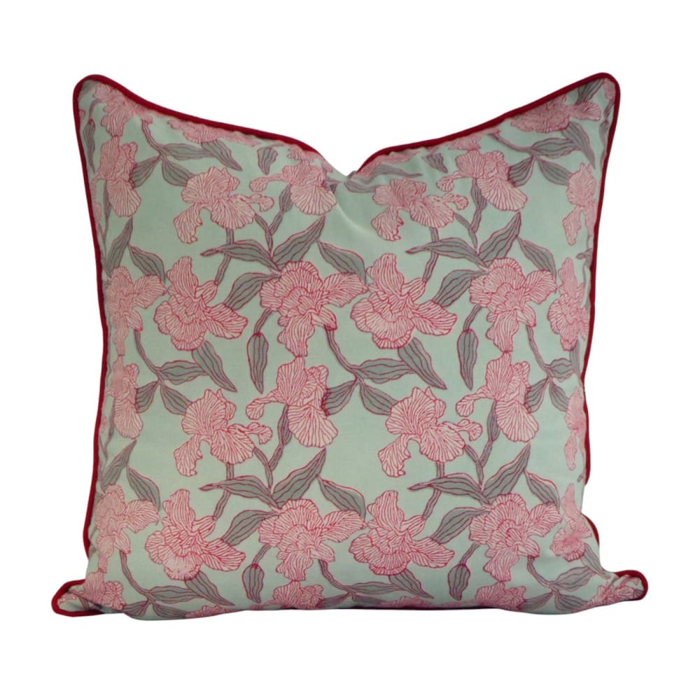 Housse de coussin imprimé vert sauge