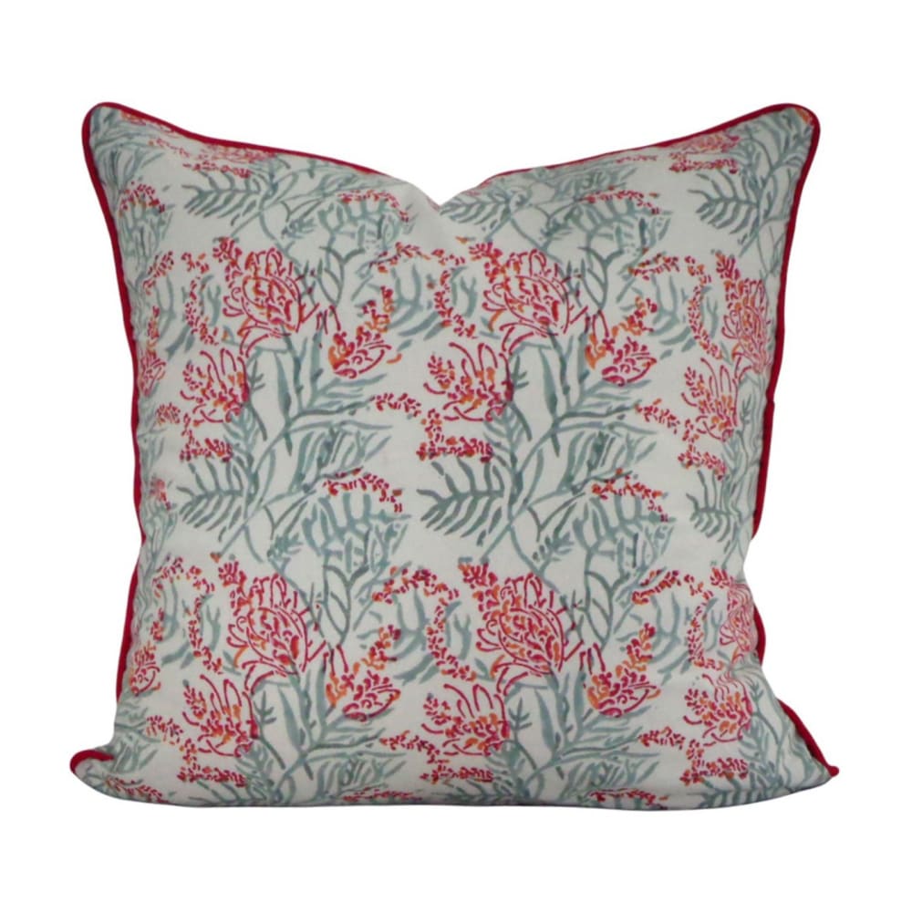 Housse de coussin imprimé crème