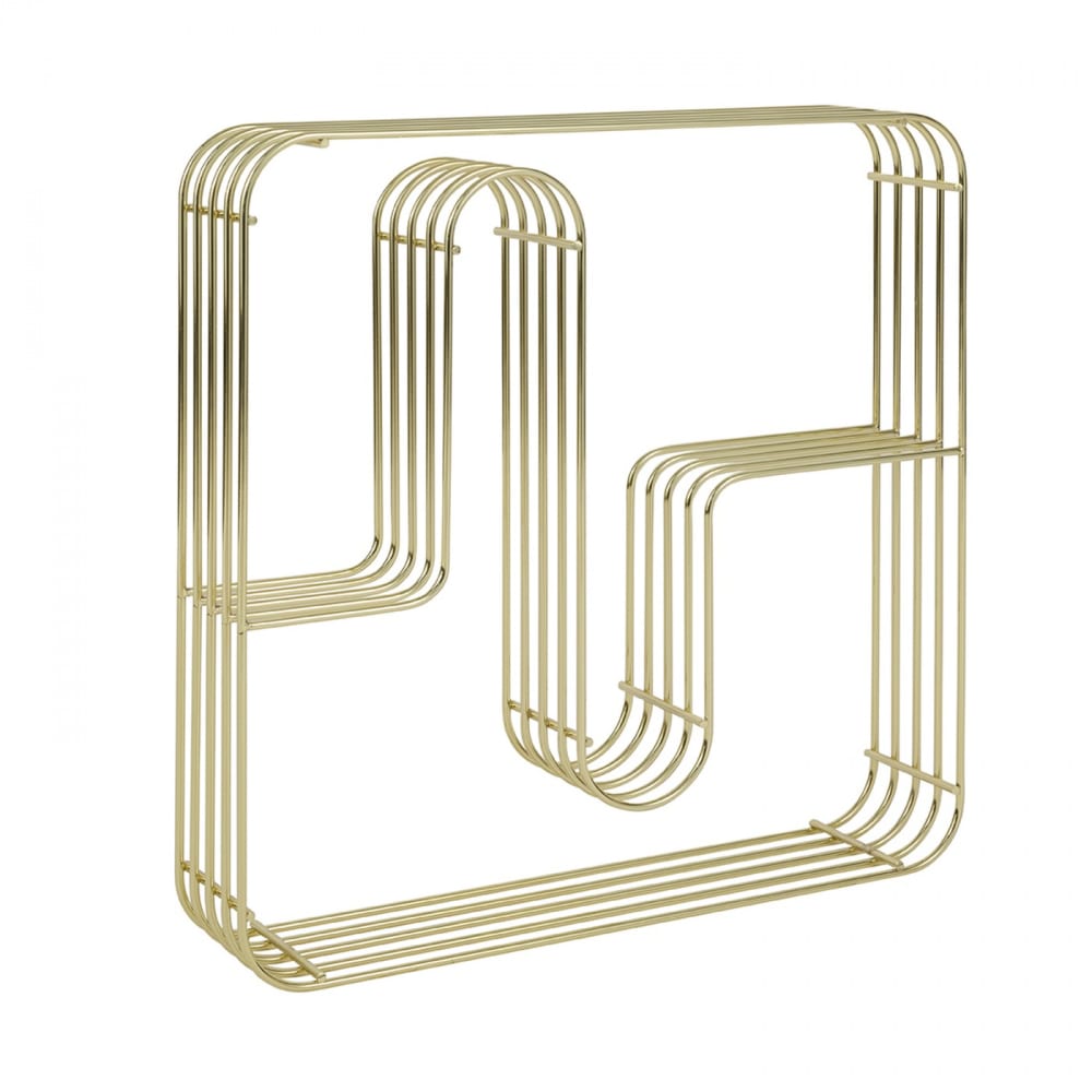 Etagère murale carrée curva Or