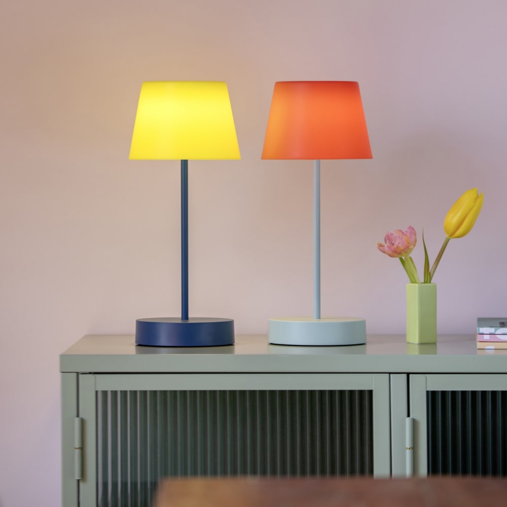 Lampe de table oscar Jaune / Bleu nuit - Maisons du Monde