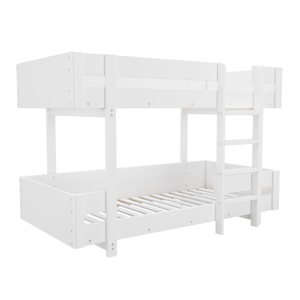 Etagenbett aus Kiefer mit Leiter und Rausfallschutz 90x200 cm,