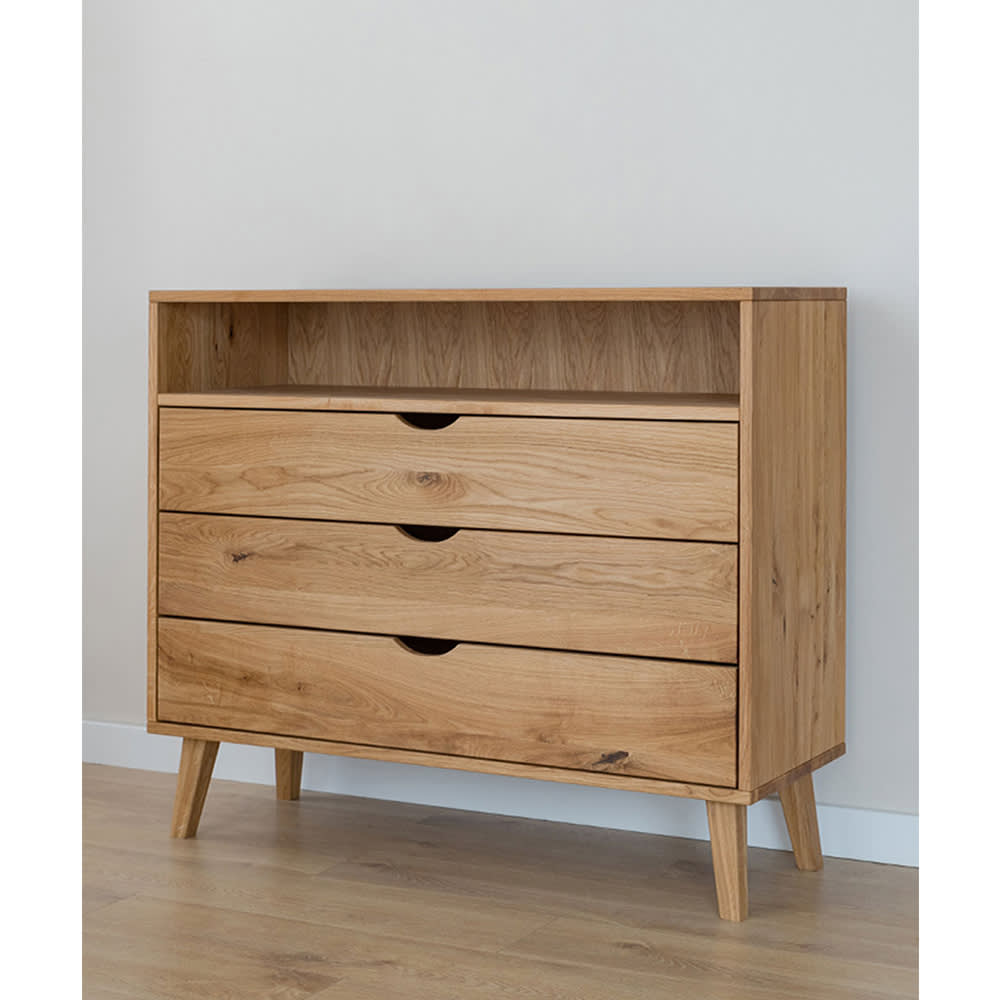 Kommode mit Schubladen aus Massivholz 110x40x90cm, eiche natur -
