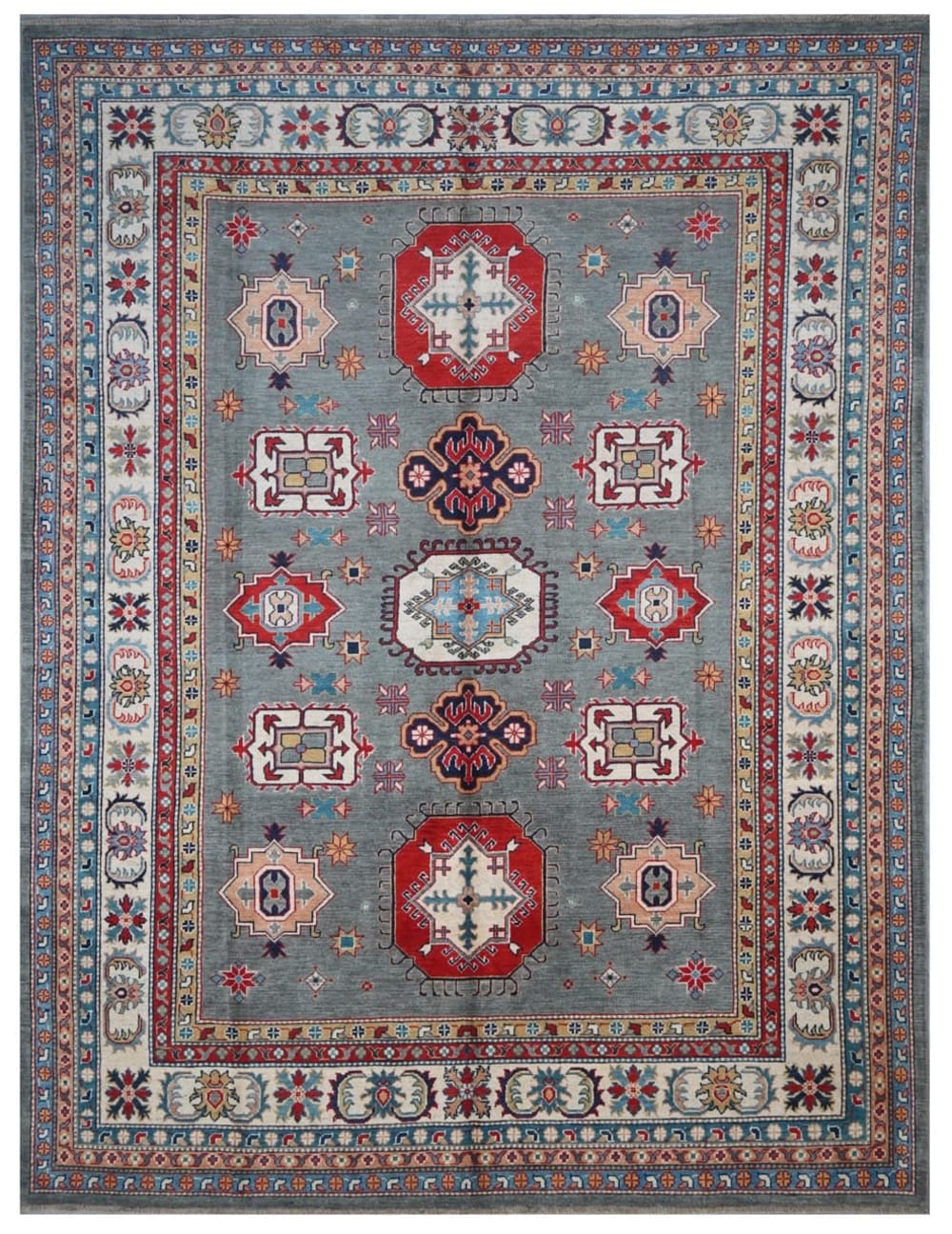 Carpet Living Orientalischer handgeknüpfter Teppich aus bunter Wolle 310x241 cm Mehrfarbig Wolle