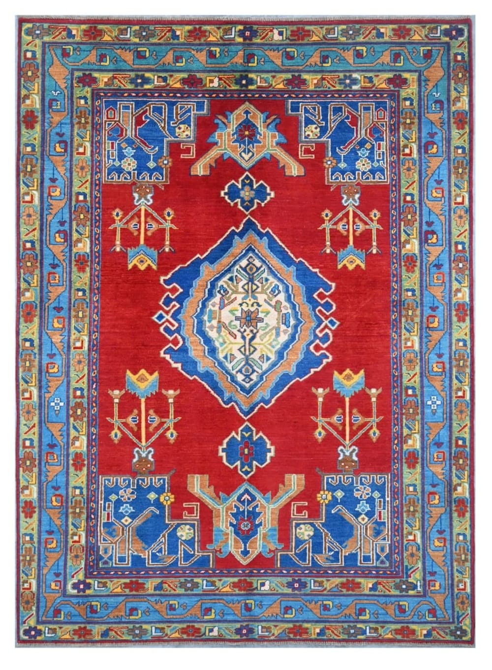 Carpet Living Orientalischer handgeknüpfter Teppich aus bunter Wolle 242x170 cm Mehrfarbig Wolle