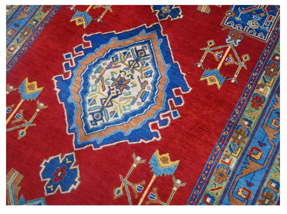 Orientalischer handgeknüpfter Teppich aus bunter Wolle 242x170 cm