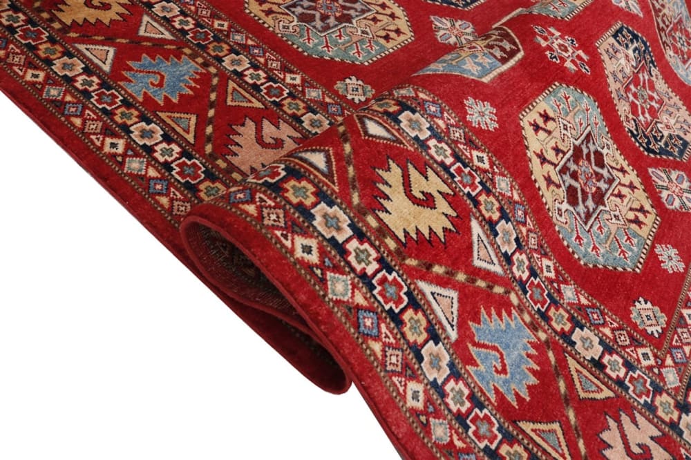 Orientalischer handgeknüpfter Teppich aus bunter Wolle 281x240 cm