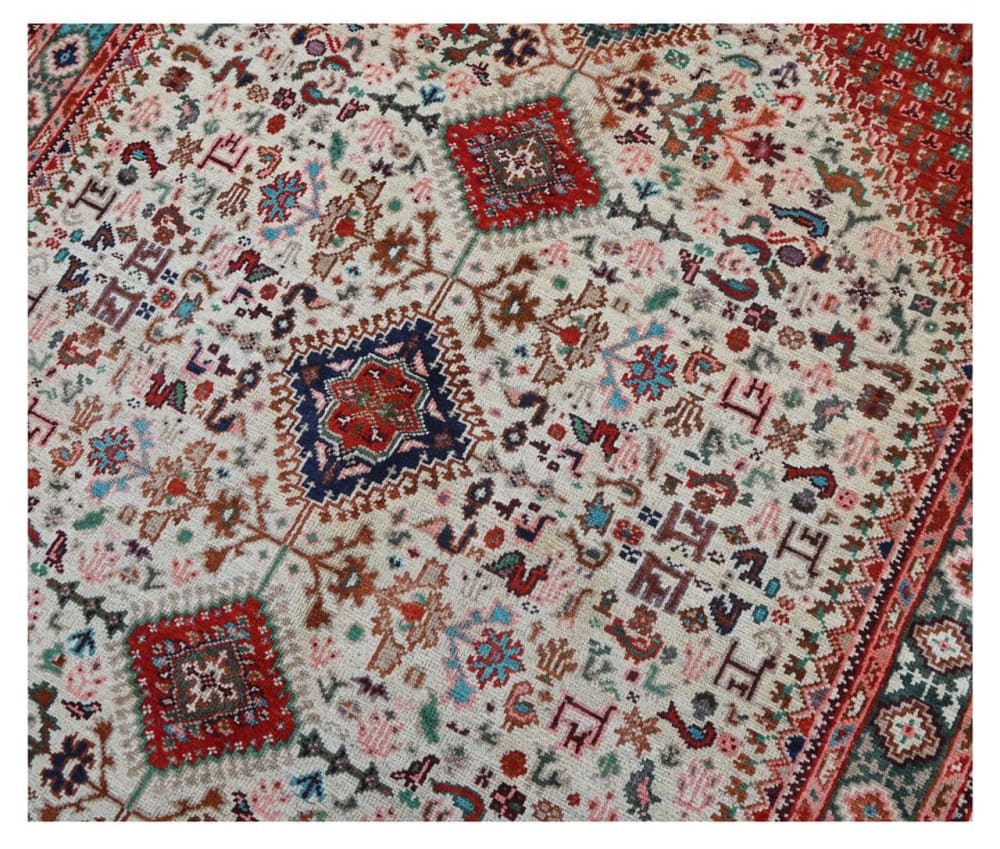Orientalischer handgeknüpfter Teppich aus bunter Wolle 201x147 cm
