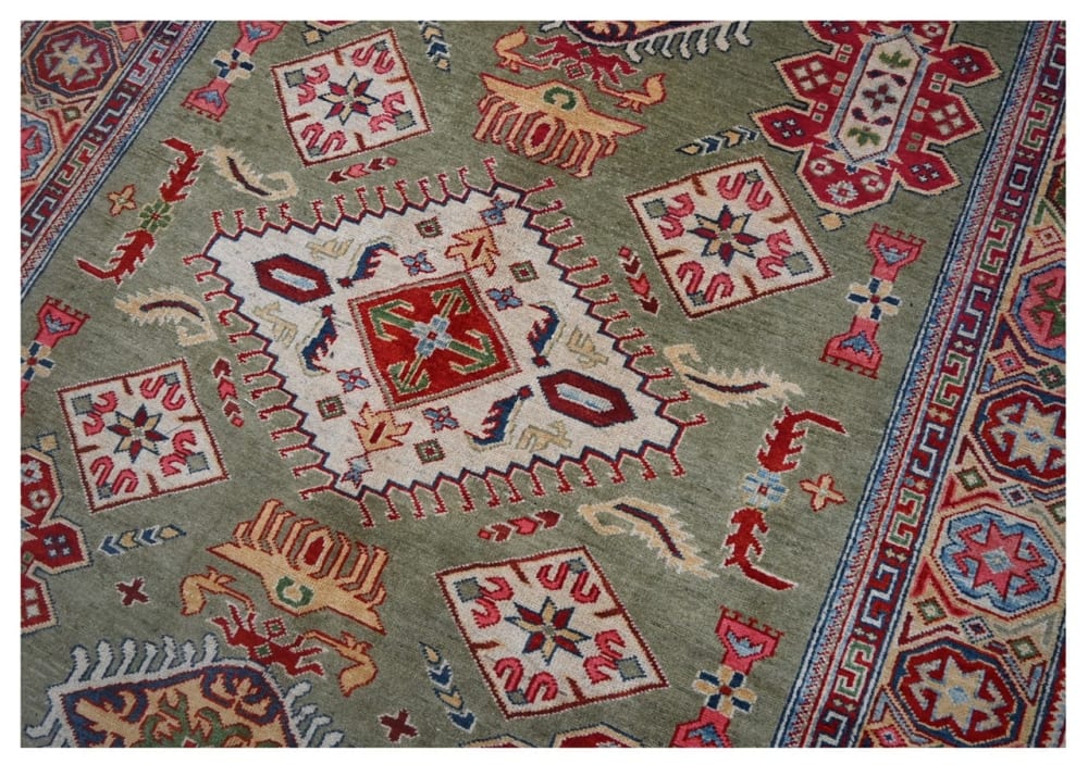 Orientalischer handgeknüpfter Teppich aus bunter Wolle 218x165 cm