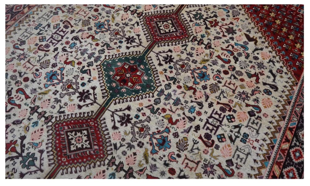 Orientalischer handgeknüpfter Teppich aus bunter Wolle 305x238 cm
