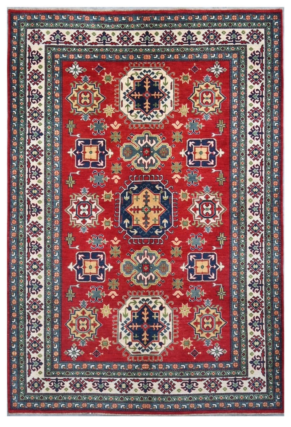 Carpet Living Orientalischer handgeknüpfter Teppich aus bunter Wolle 298x197 cm Mehrfarbig Wolle