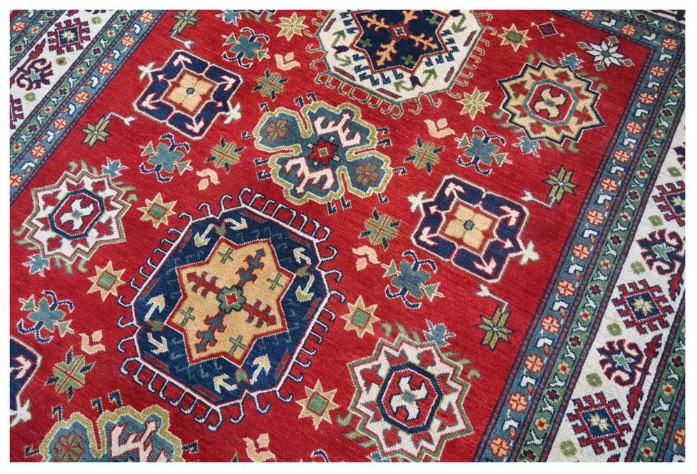 Orientalischer handgeknüpfter Teppich aus bunter Wolle 298x197 cm
