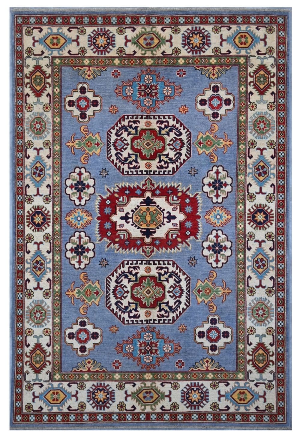 Carpet Living Orientalischer handgeknüpfter Teppich aus bunter Wolle 243x170 cm Mehrfarbig Wolle