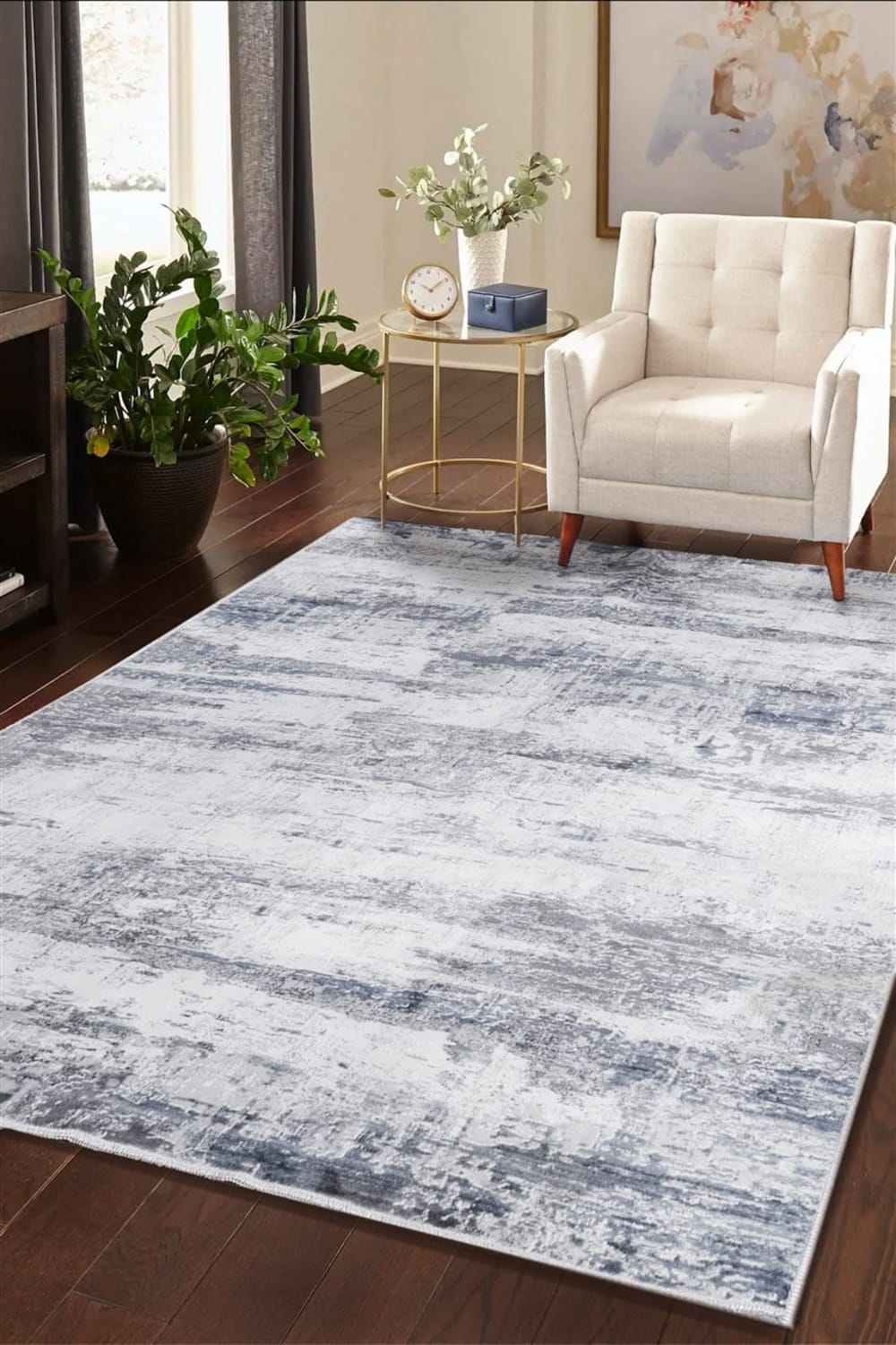 Teppich Modern Waschbar Grau 300x200 cm - Maisons Du Monde