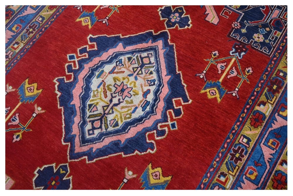 Orientalischer handgeknüpfter Teppich aus bunter Wolle 251x170 cm
