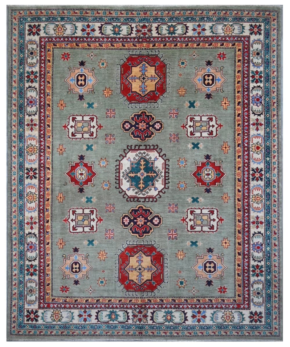 Carpet Living Orientalischer handgeknüpfter Teppich aus bunter Wolle 297x245 cm Mehrfarbig Wolle