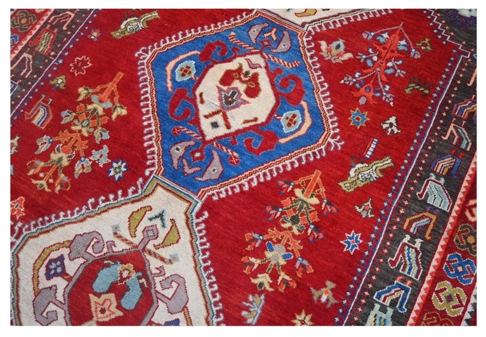 Orientalischer handgeknüpfter Teppich aus bunter Wolle 243x170 cm