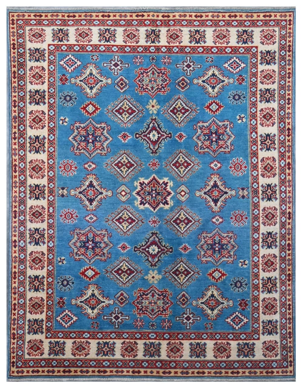 Carpet Living Orientalischer handgeknüpfter Teppich aus bunter Wolle 202x155 cm Mehrfarbig Wolle