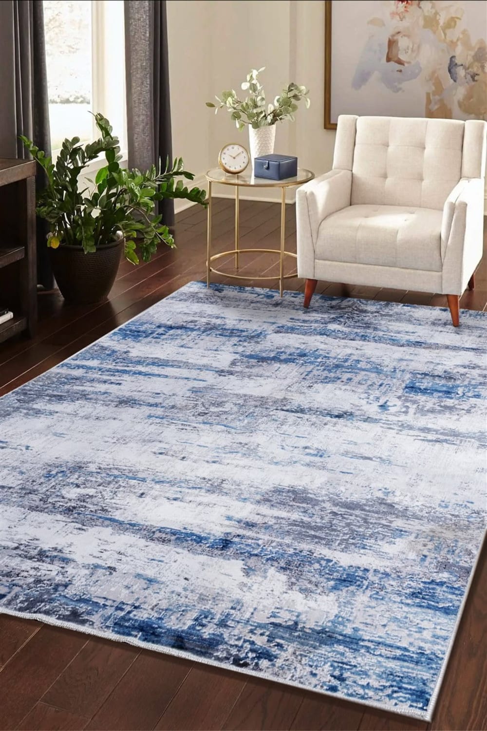 Teppich Modern Waschbar Blau 120x60 cm - Maisons Du Monde
