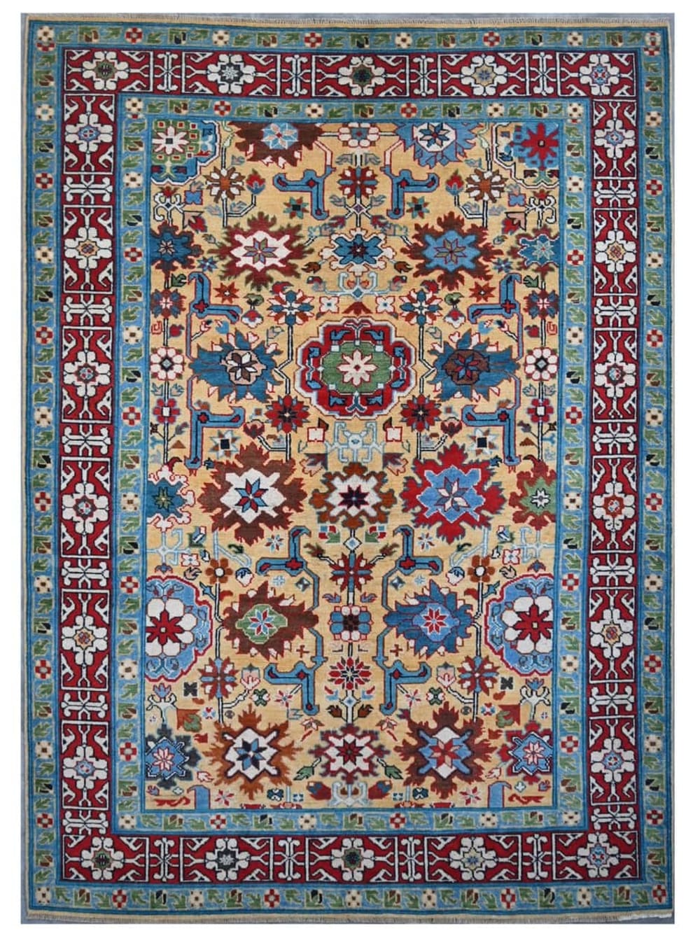 Carpet Living Orientalischer handgeknüpfter Teppich aus bunter Wolle 255x173 cm Mehrfarbig Wolle