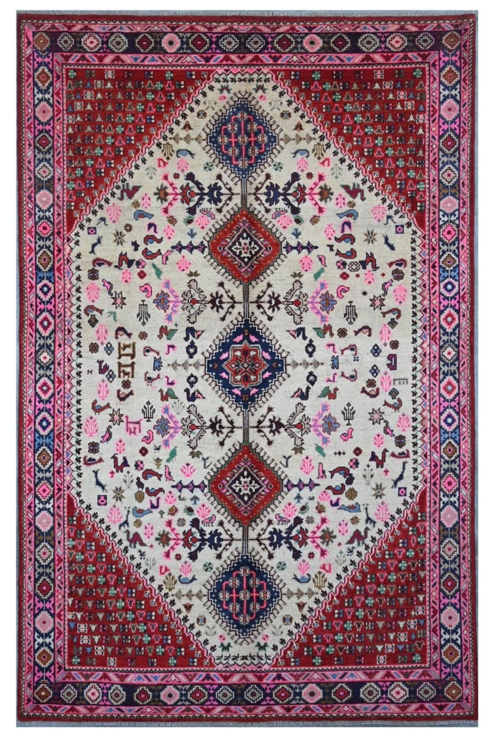 Carpet Living Orientalischer handgeknüpfter Teppich aus bunter Wolle 270x168 cm Mehrfarbig Wolle