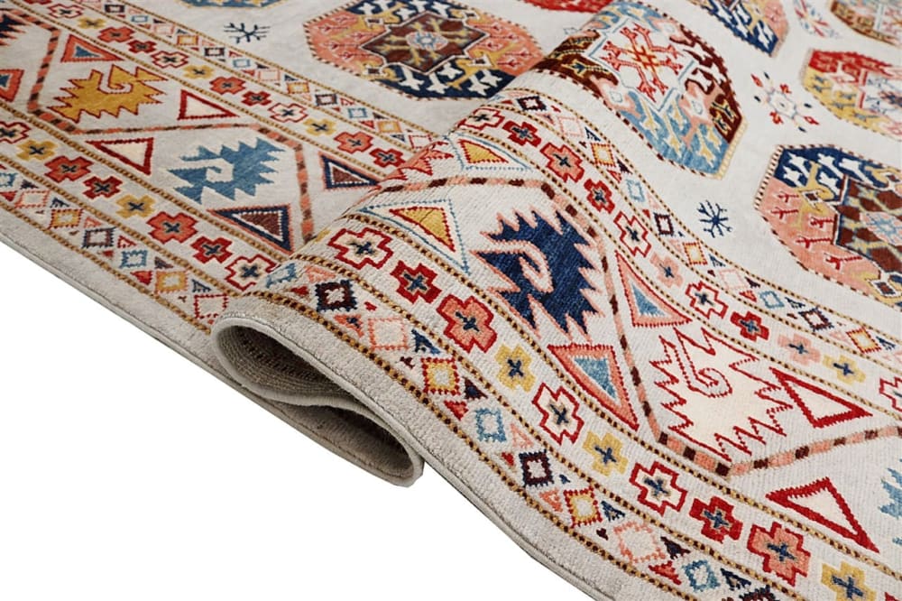 Orientalischer handgeknüpfter Teppich aus bunter Wolle 289x254 cm
