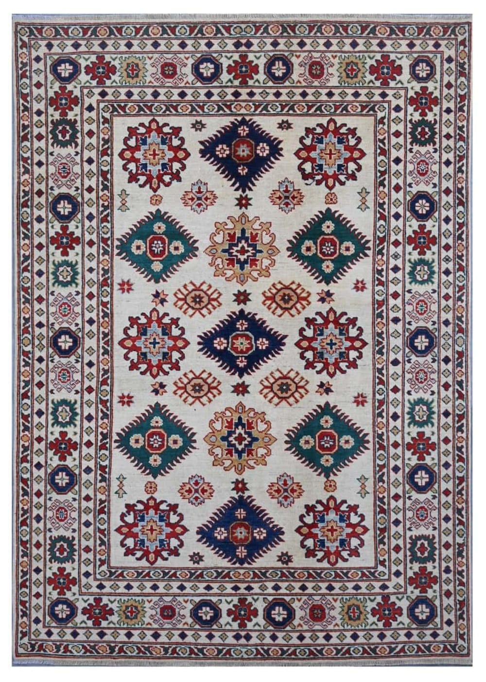 Carpet Living Orientalischer handgeknüpfter Teppich aus bunter Wolle 236x170 cm Mehrfarbig Wolle