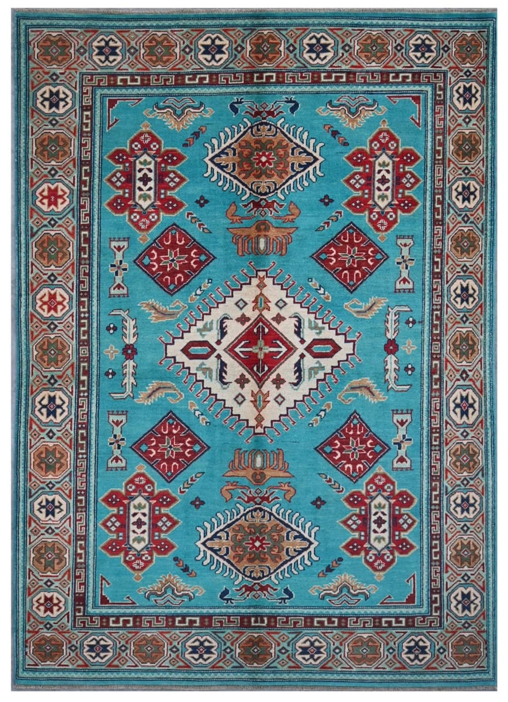 Carpet Living Orientalischer handgeknüpfter Teppich aus bunter Wolle 244x171 cm Mehrfarbig Wolle