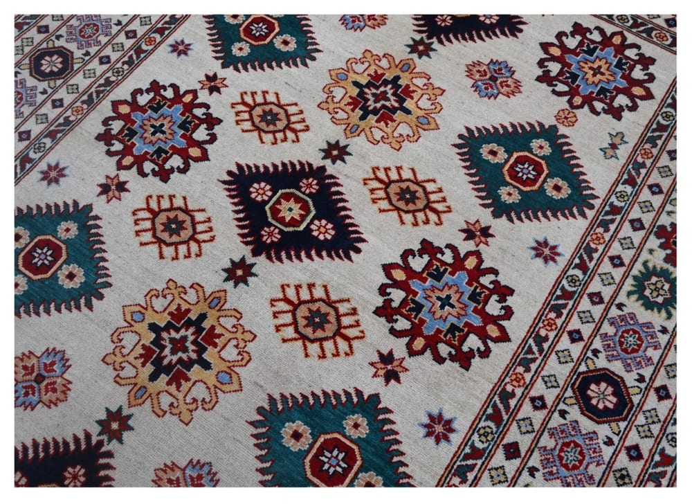 Orientalischer handgeknüpfter Teppich aus bunter Wolle 243x173 cm