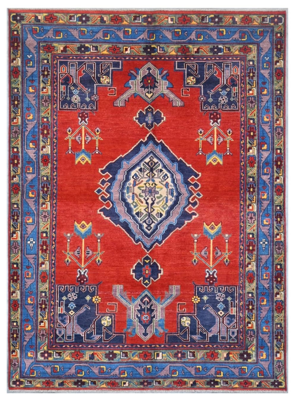 Carpet Living Orientalischer handgeknüpfter Teppich aus bunter Wolle 238x169 cm Mehrfarbig Wolle