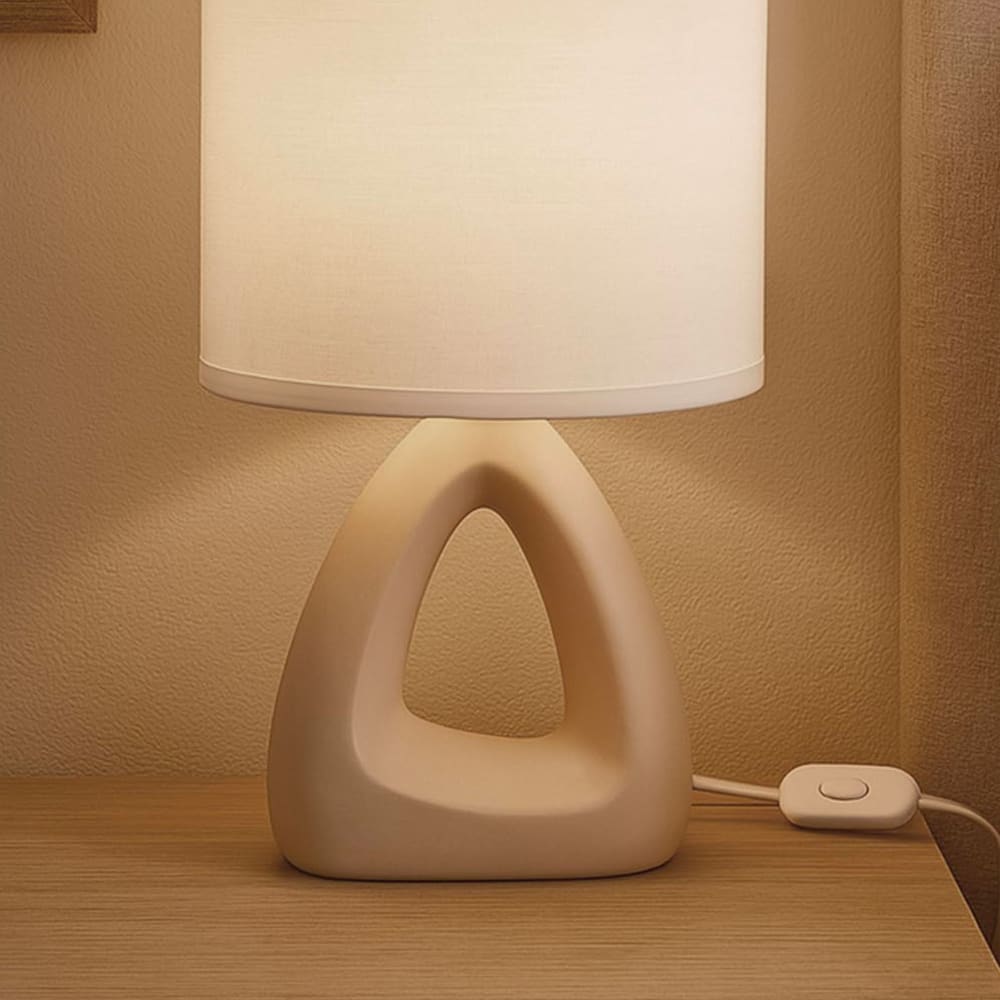 Lampe à poser en céramique beige 17x10x30cm — vue 4
