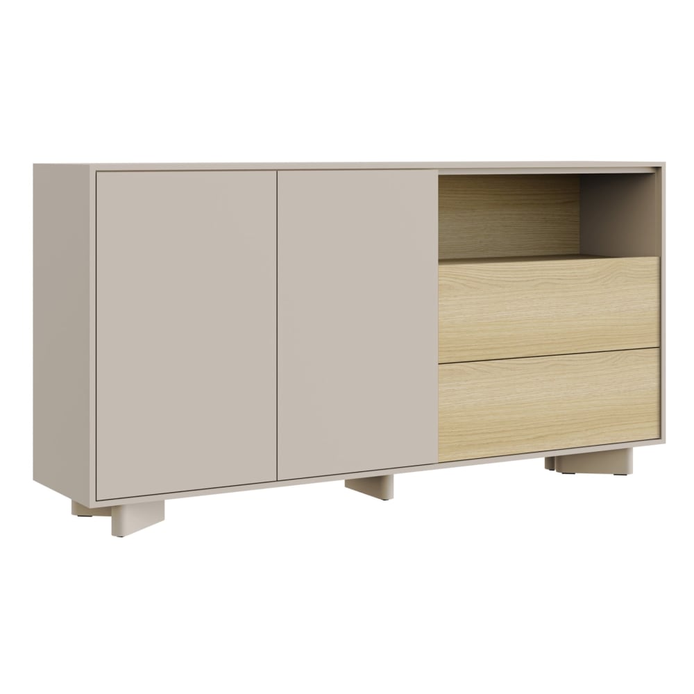 Selsey Sideboard in Kaschmirgrau / Eichenholzoptik, 156 cm style modern Taupe Spanplatte