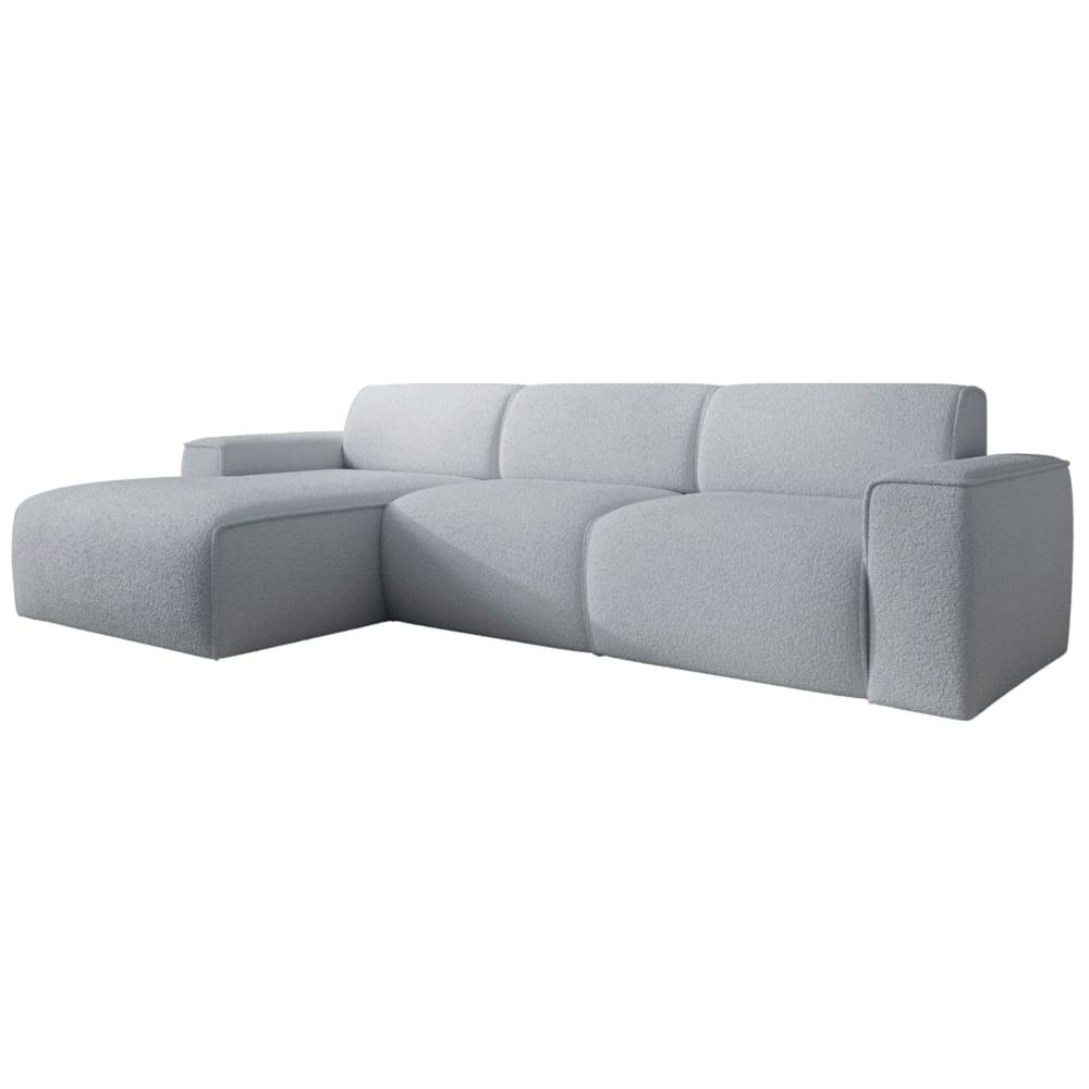 Selsey Ecksofa, Ottomane links, hellgrau, Bouclé style modern - Stoff