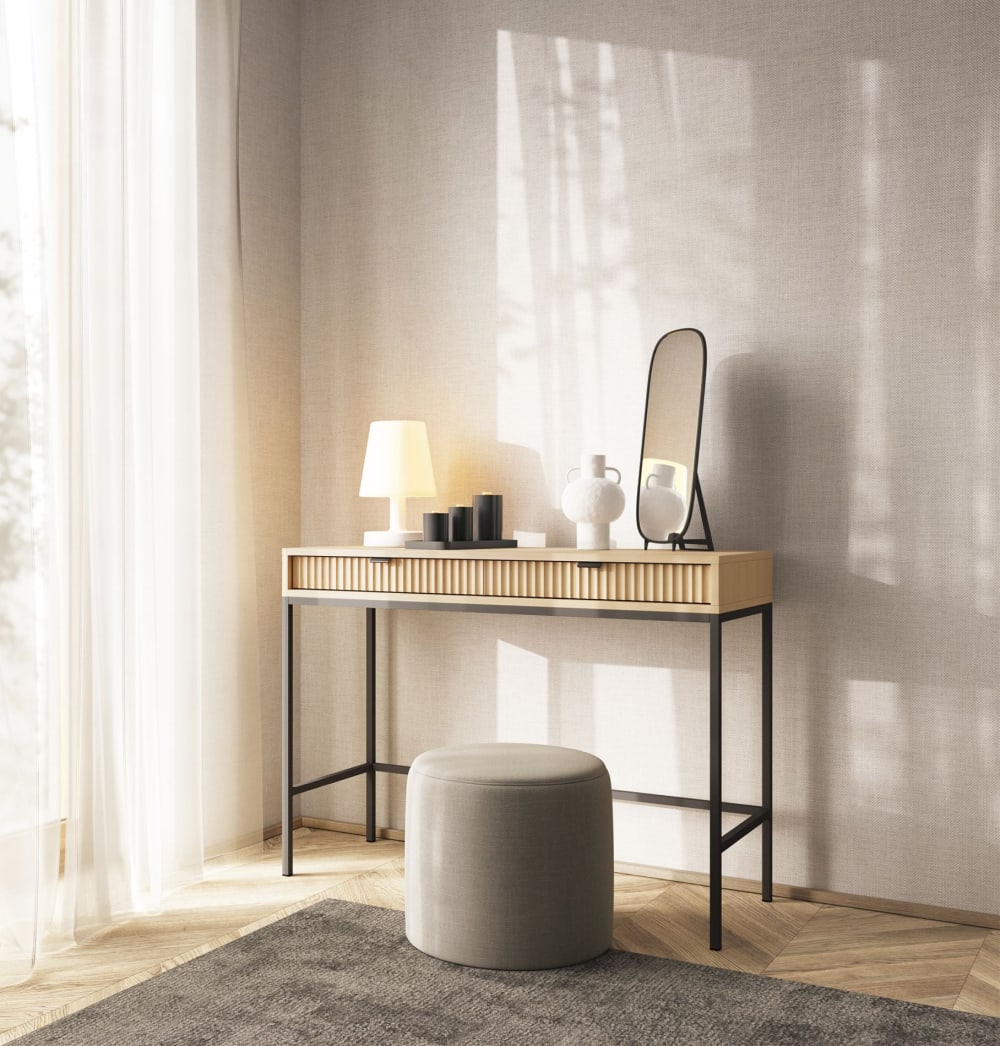 Schminktisch mit Schublade, Eiche Vicenza Optik, 104 cm - Maisons